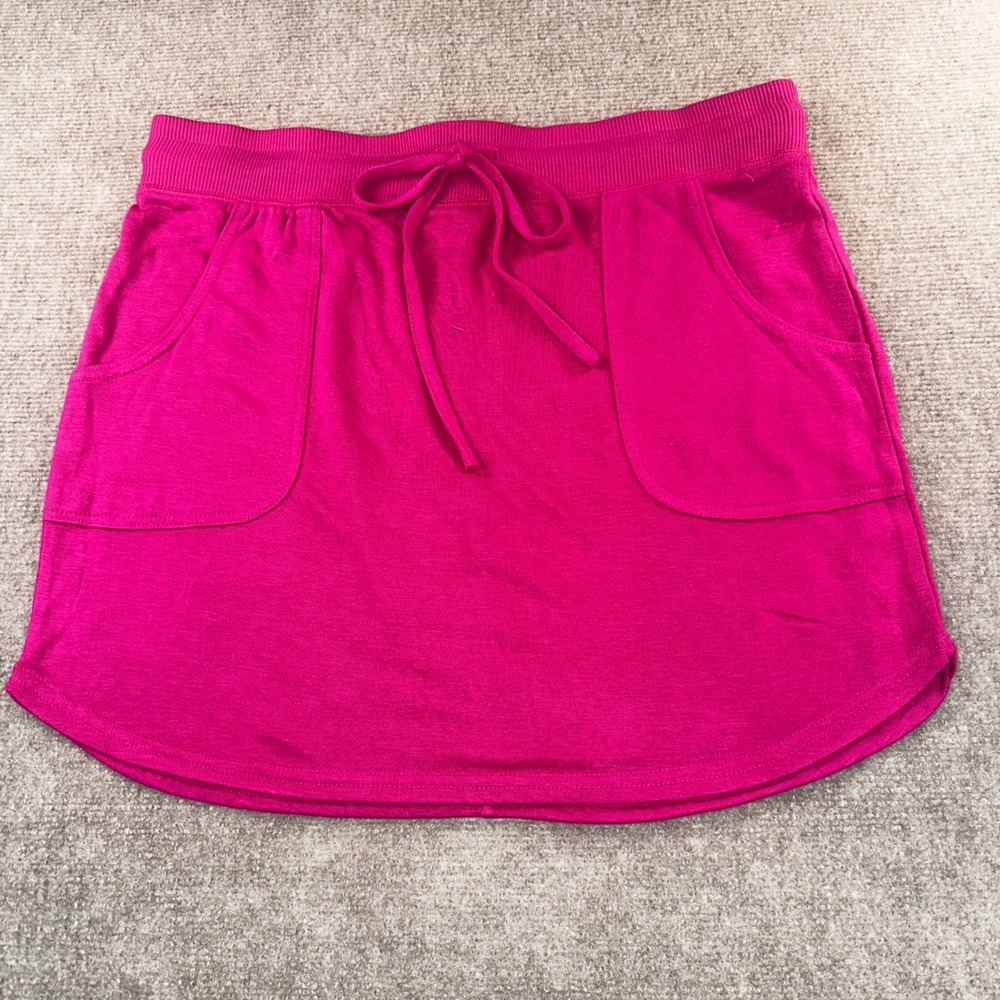 Balance Collection Magenta Pink Drawstring Active Mini Skirt Large Pockets 6075